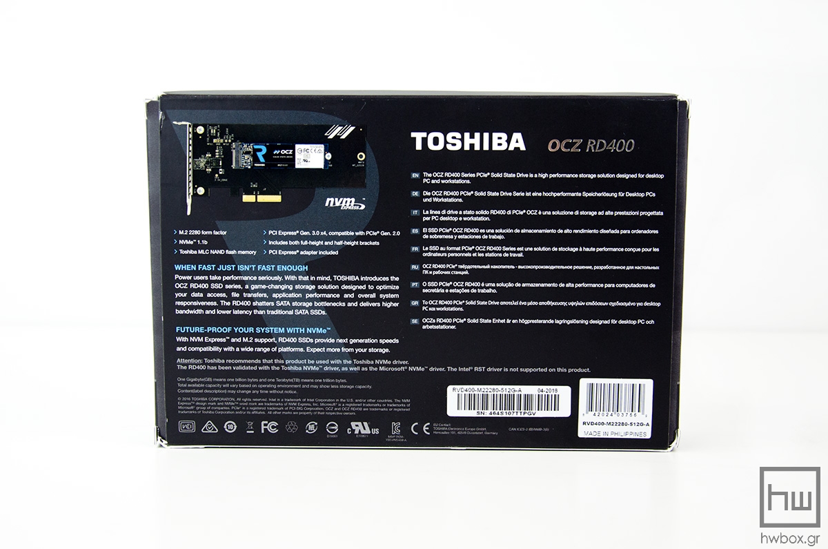 Toshiba OCZ RD400Α 512GB Review: NVMe's the reason